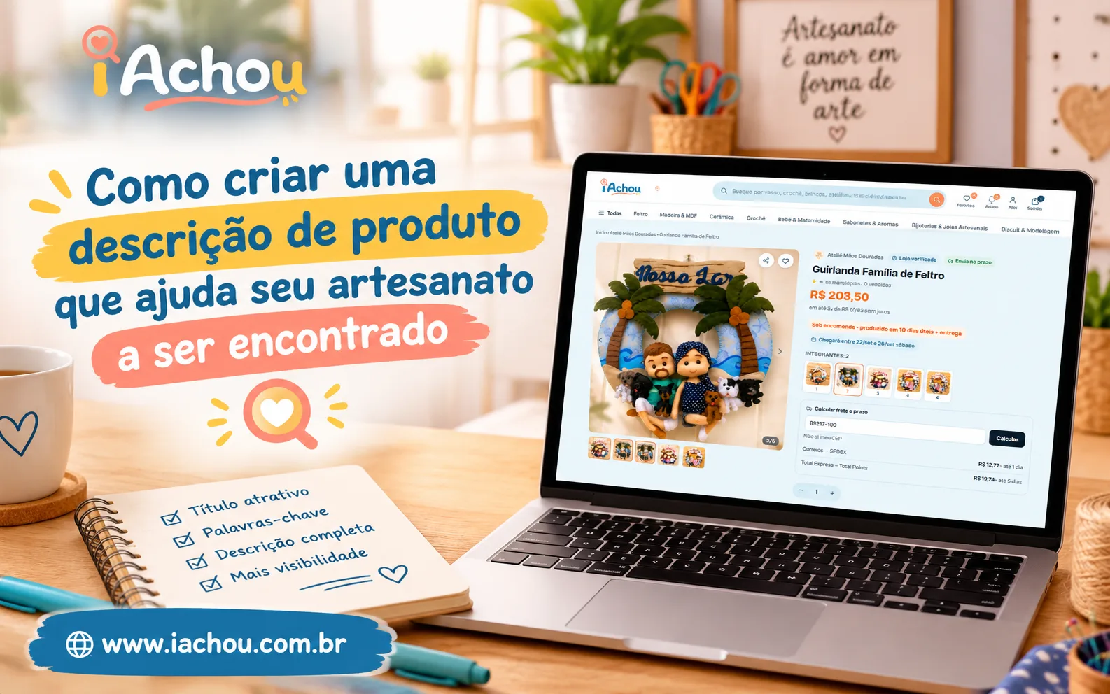 Como criar uma descrição de produto que ajuda seu artesanato a ser encontrado