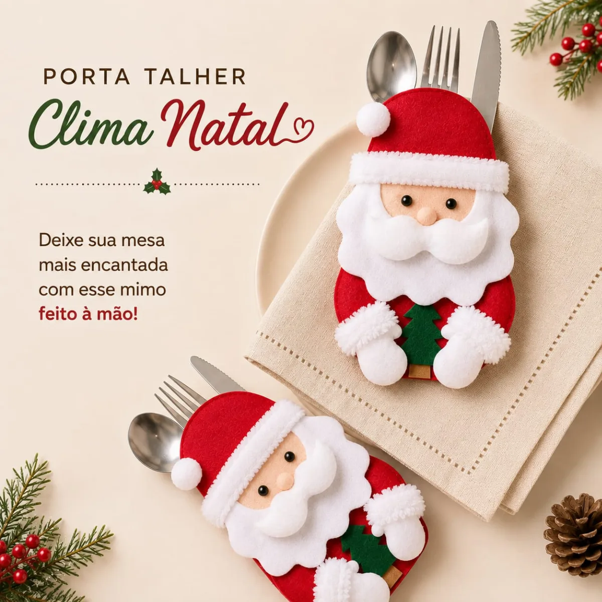 Kit Porta talher Noel