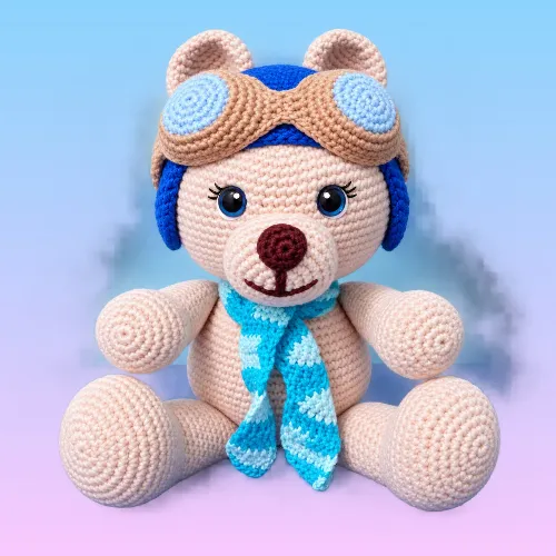 Urso Aviador Amigurumi