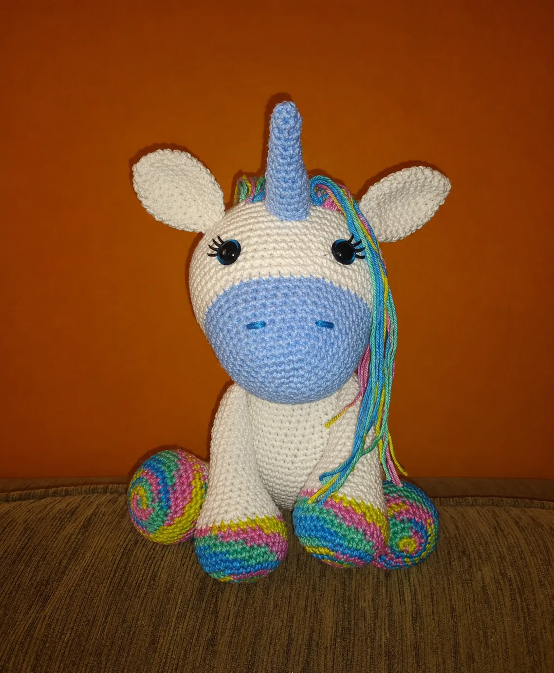Unicórnio de amigurumi