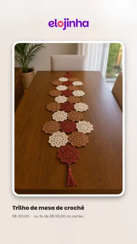 Trilho de mesa de crochê