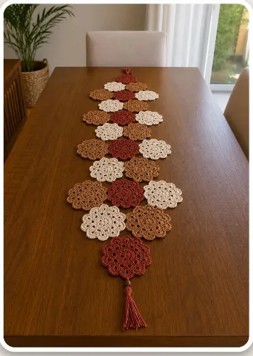 Trilho de mesa de crochê