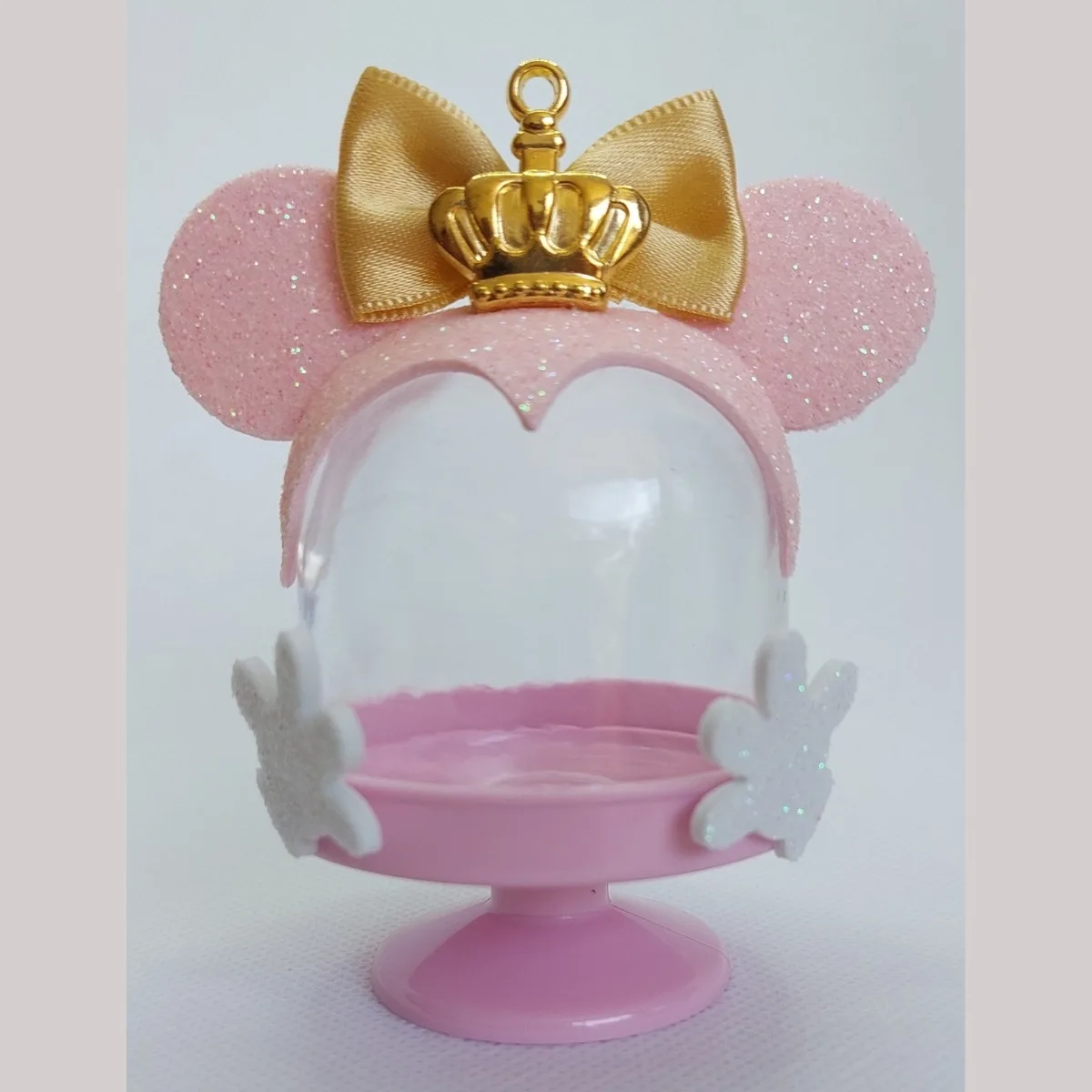 Kit c 10 un - Mini Cúpulas Tema Minnie Baby Realeza