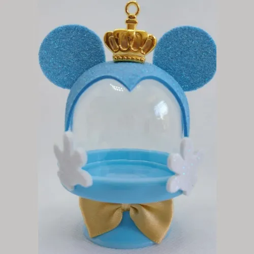 Kit com 10 Unidades-mini Cúpulas Tema Mickey Baby Realeza