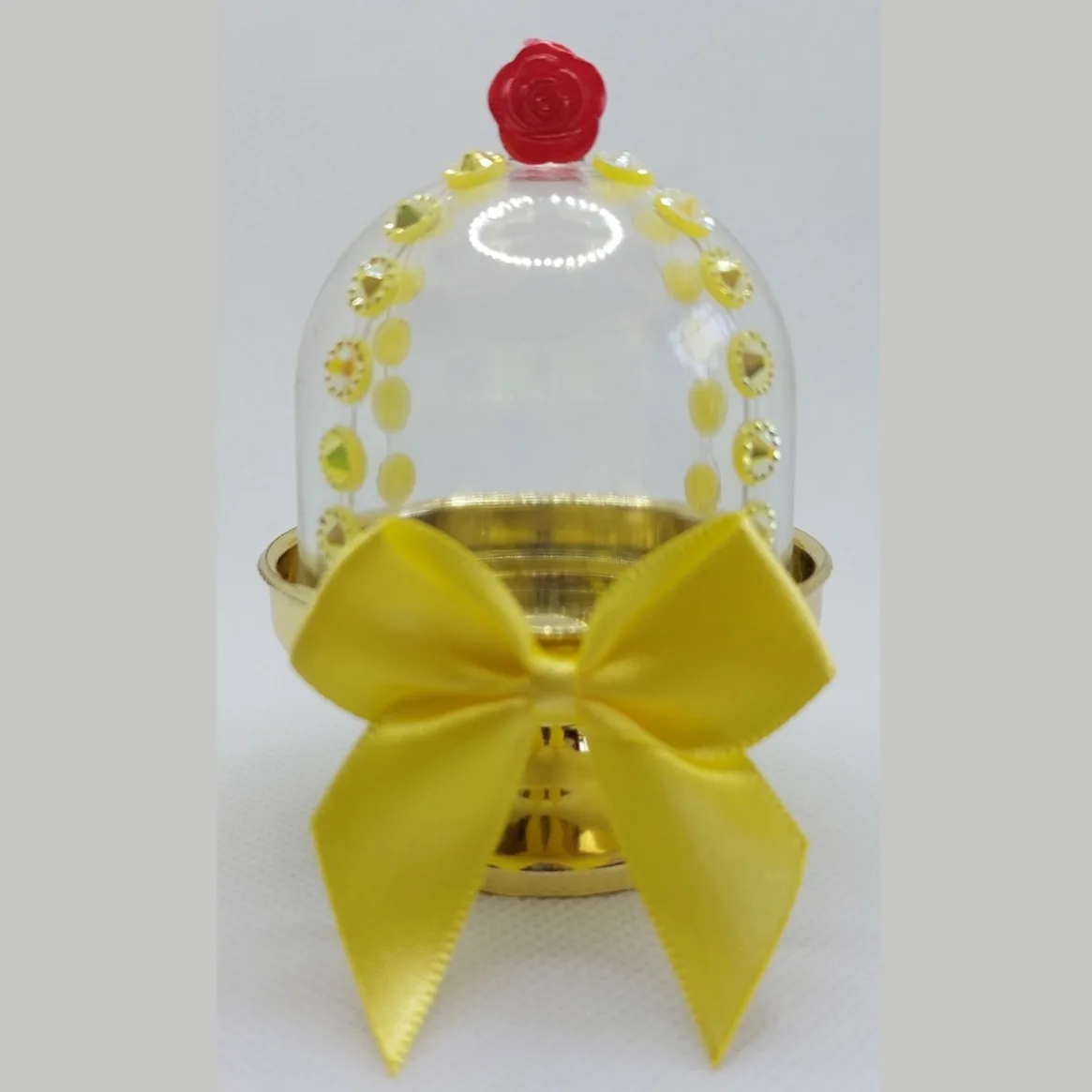 Kit com 10 Unid -mini Cúpula para Doces - a Bela e a Fera