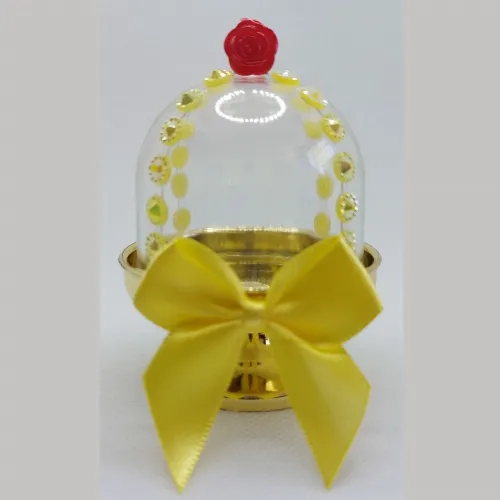 Kit com 10 Unid -mini Cúpula para Doces - a Bela e a Fera
