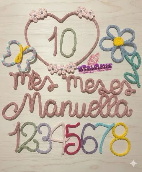 Kit Mêsversário Coração Flores, Borboleta e Margarida