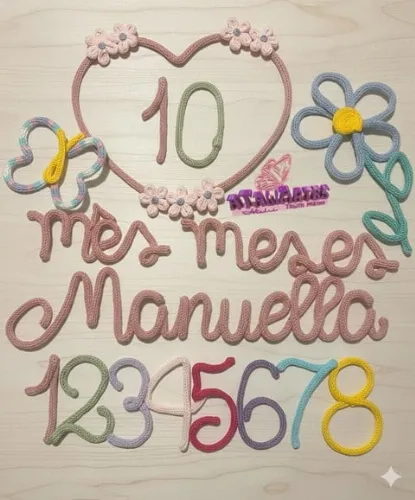 Kit Mêsversário Coração Flores, Borboleta e Margarida