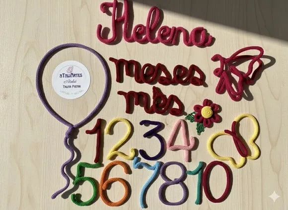 Kit Mêsversário Borboletas  com Nome de Tricotin