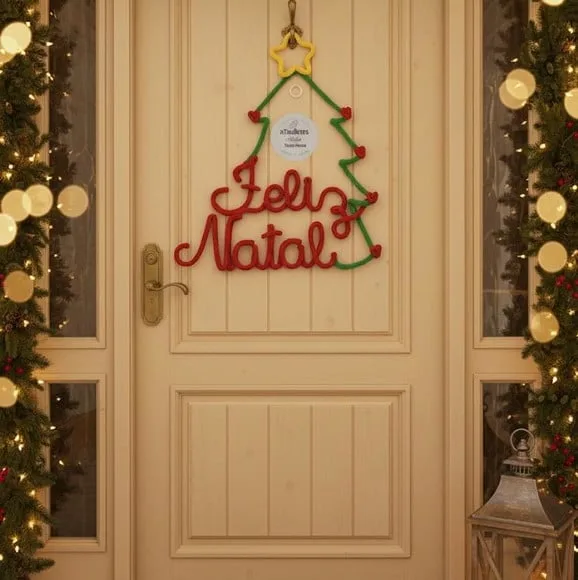 Guirlanda de Natal Tricotin Personalizada - Feliz Natal