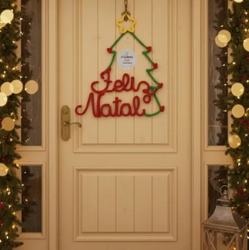 Guirlanda de Natal Tricotin Personalizada - Feliz Natal