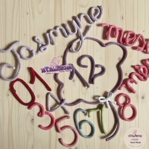 Kit Mêsversário Nuvem com Nome Personalizado em Tricotin