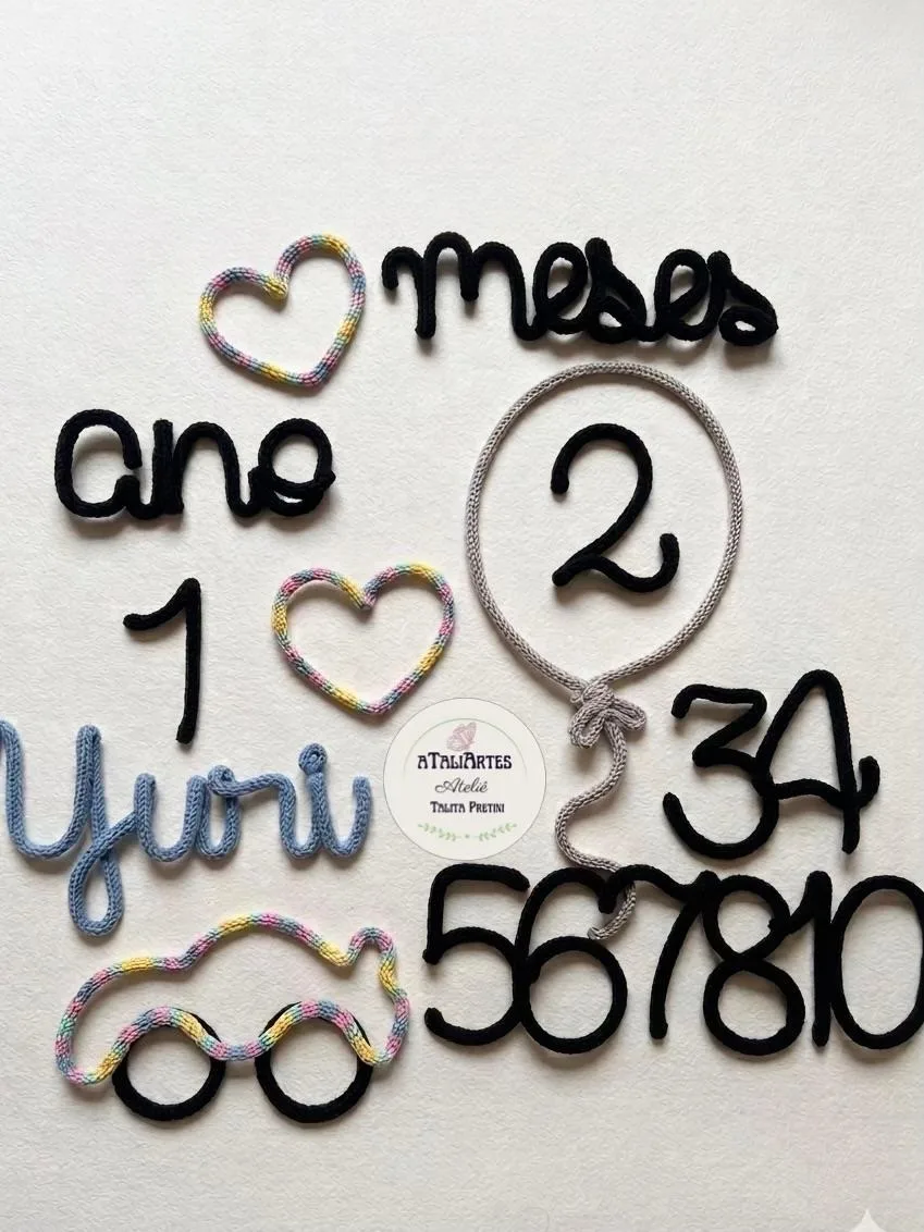 Kit Mêsversário Personalizado Menino com Nome em Tricotin