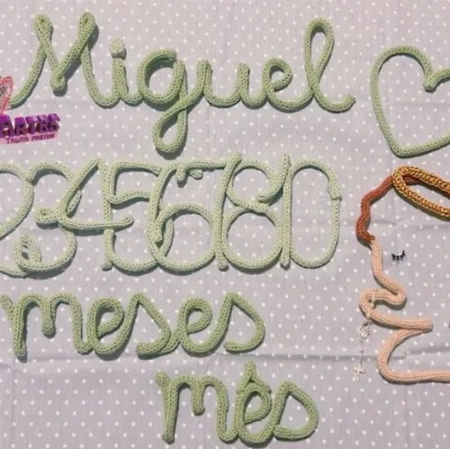 Kit Mêsversário Anjinho Personalizado em Tricotin com Nome