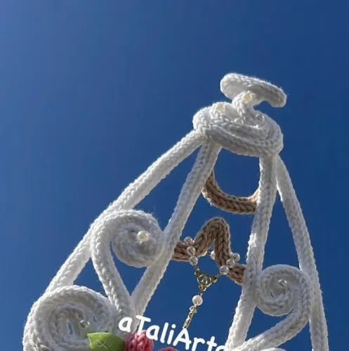 Nossa Senhora Personalizada Decorativa em Tricotin