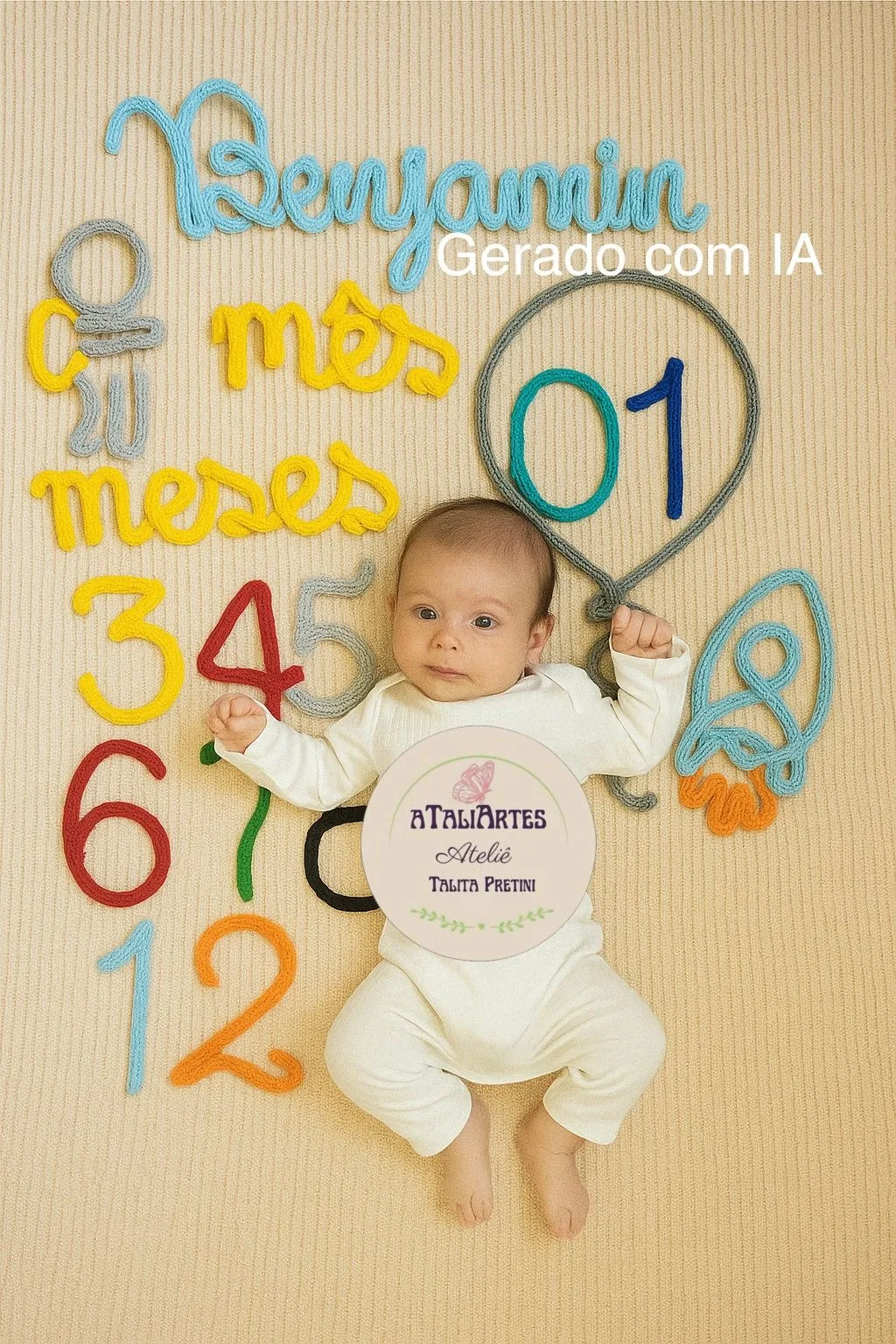 Kit Mêsversário Astronauta Tricotin com Nome