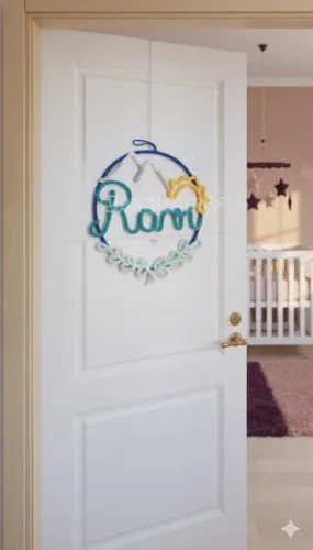 Porta Maternidade Montanha Personalizada em Tricotin