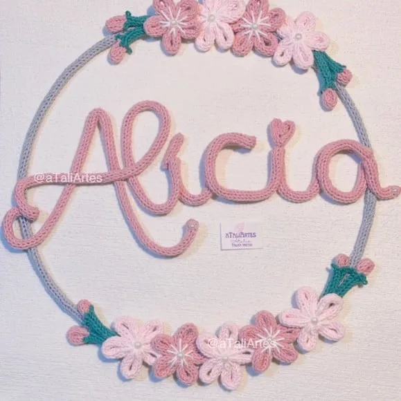 Porta Maternidade Flores Delicadas Personalizadas Tricotin