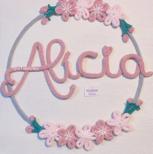 Porta Maternidade Flores Delicadas Personalizadas Tricotin