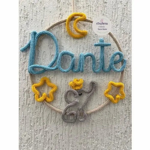 Guirlanda Elefantinho Personalizado em Tricotin