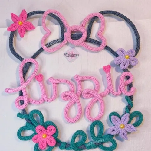 Porta Maternidade Minnie Floral em Tricotin