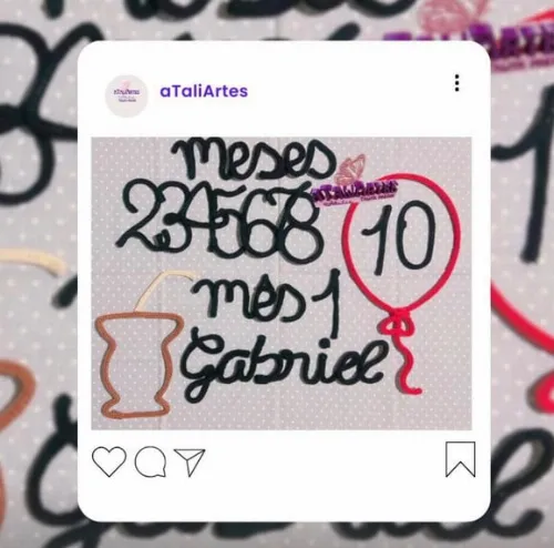 Kit Mêsversário Gaúcho Cuia e Nome em Tricotin Personalizado