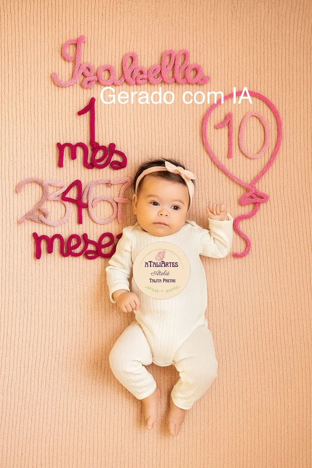 Kit Mêsversário com Nome em Tricotin personalizado