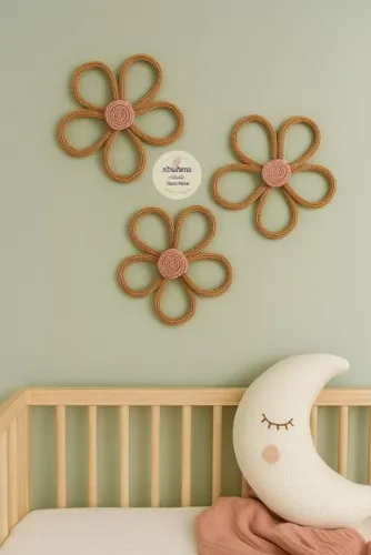Kit  com 03 Unidades - Flor Decorativa de Parede