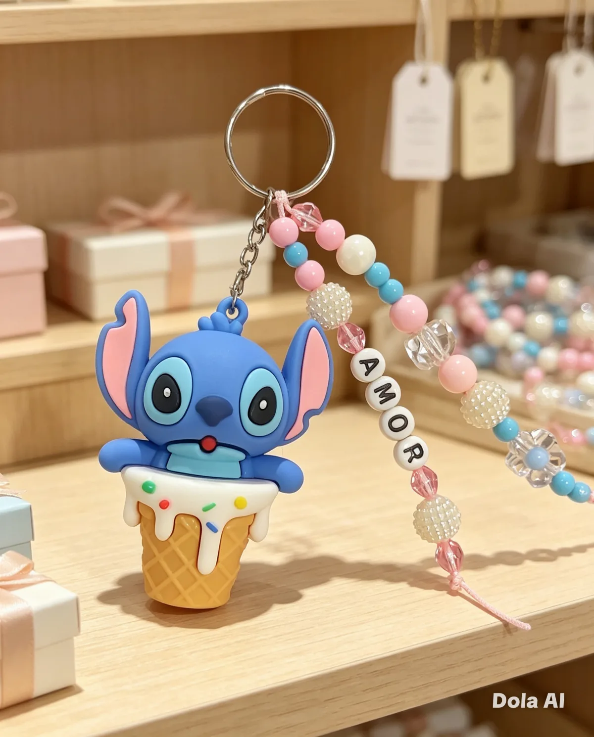 Chaveiro/Pingente  Lilo Stitch com Miçangas personalizado