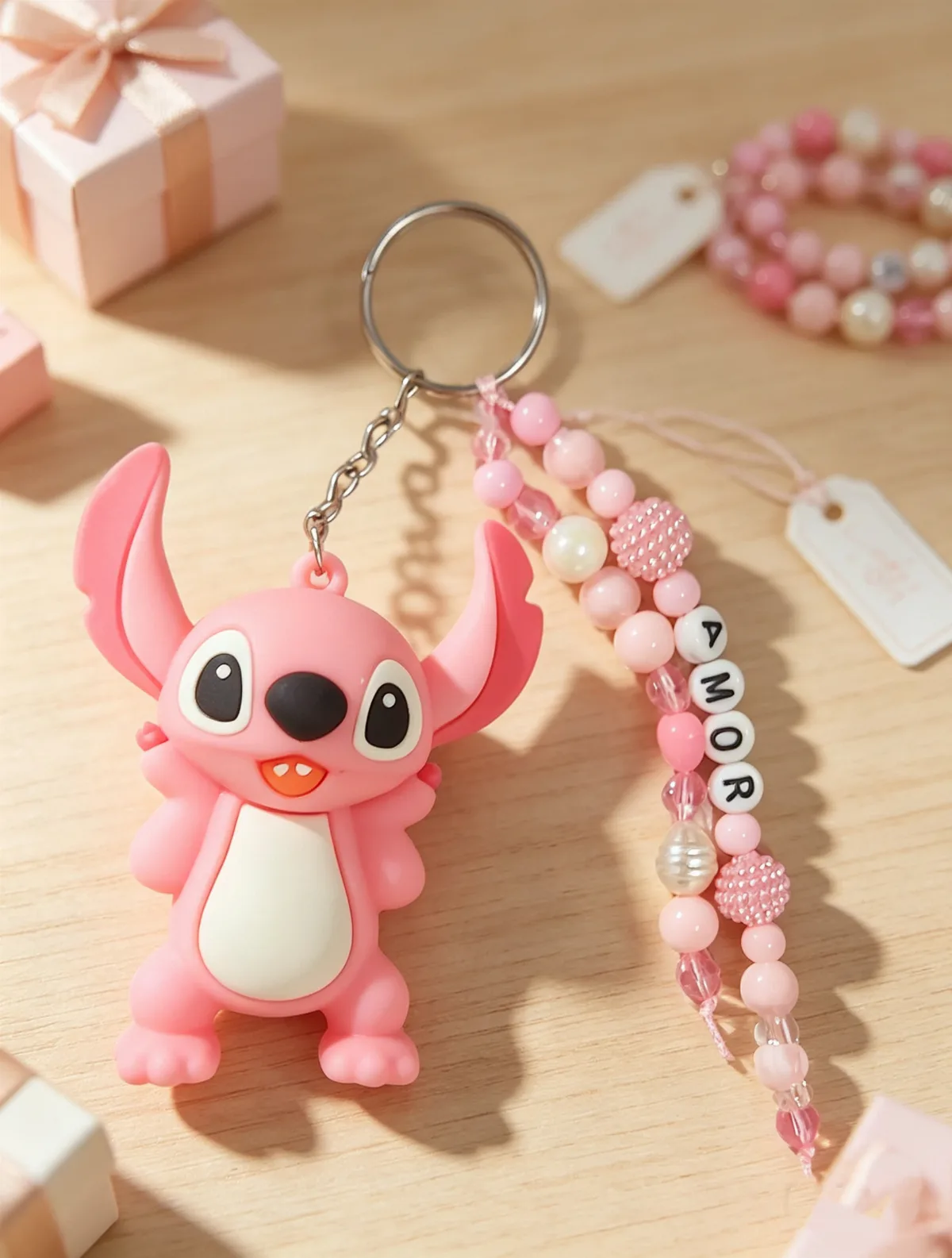 Chaveiro/Pingente  Lilo Stitch com Miçangas personalizado