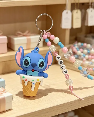 Chaveiro/Pingente  Lilo Stitch com Miçangas personalizado