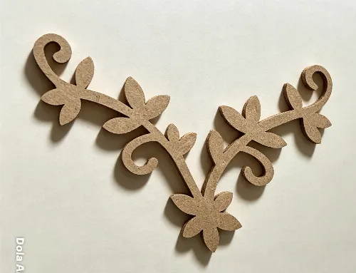 Aplique  Mdf Ramo Floral Estilo Videira