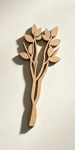 Aplique Mdf Ramo de Folhagem
