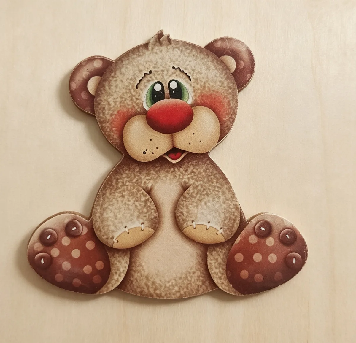 Apliques MDF com Decoupage Ursinho