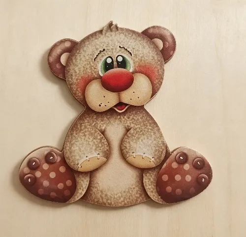 Apliques MDF com Decoupage Ursinho