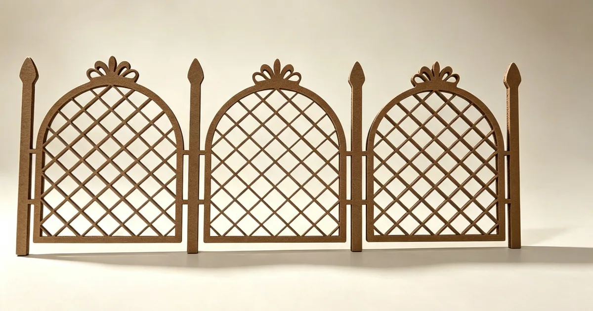 Aplique  Mdf Cerca/Grade 3 arcos