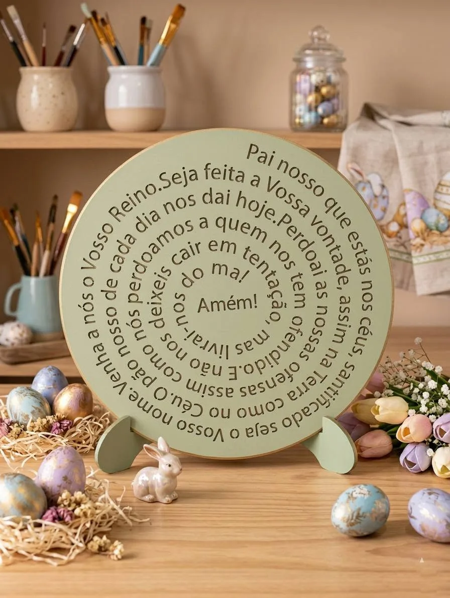 Mandala Oração Pai Nosso em MDF