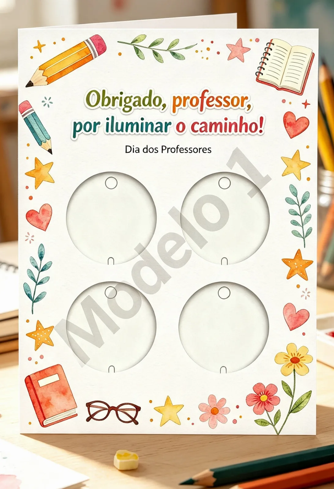 Kit 4 Bottons + Cartão Exclusivo Dia dos Professores