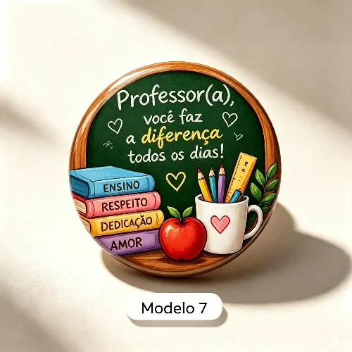 Kit 4 Bottons + Cartão Exclusivo Dia dos Professores