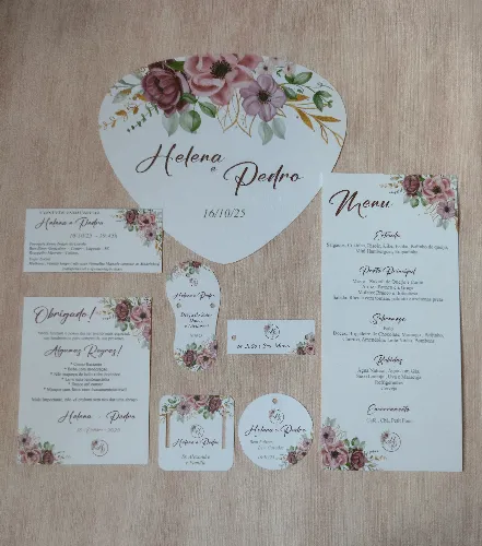 Kit Digital Papelaria Personalizada Casamento Debutante  - 11 itens