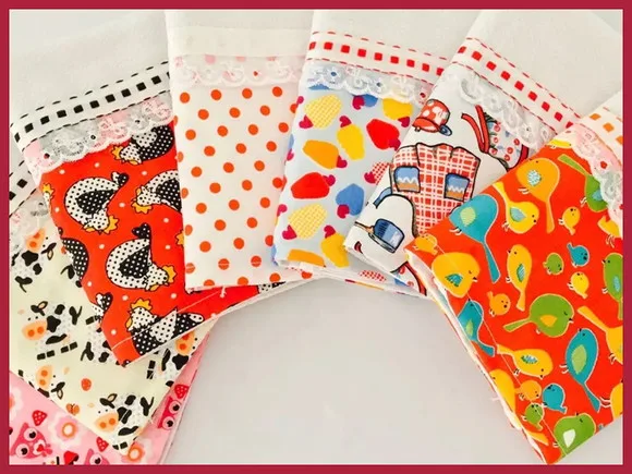 Kit 5 Panos de Prato Barrado Tecido Estampas Sortidas