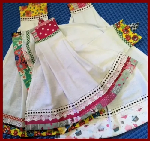 Kit 10 Bate Mão Pano de Prato Patchwork Barrados Sortidos