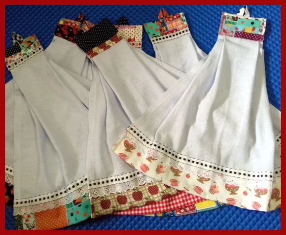 Kit 10 Bate Mão Pano de Prato Patchwork Barrados Sortidos