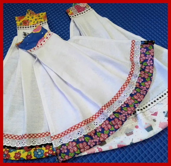 Kit 10 Bate Mão Pano de Prato Patchwork Barrados Sortidos