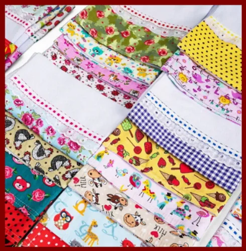 *oferta* 20 Panos de Prato Barrado Tecido Sortidos Atacado