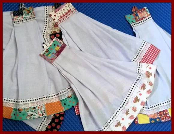 Kit 5 Bate Mão Toalha de Mão Barrado Patchwork Sortidos