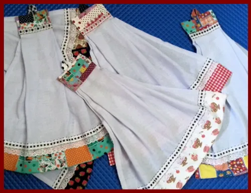 Kit 5 Bate Mão Toalha de Mão Barrado Patchwork Sortidos
