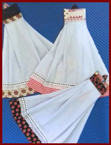 Kit 5 Bate Mão Toalha de Mão Barrado Patchwork Sortidos