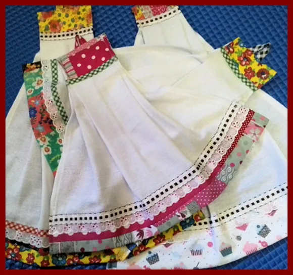 Kit 5 Bate Mão Toalha de Mão Barrado Patchwork Sortidos