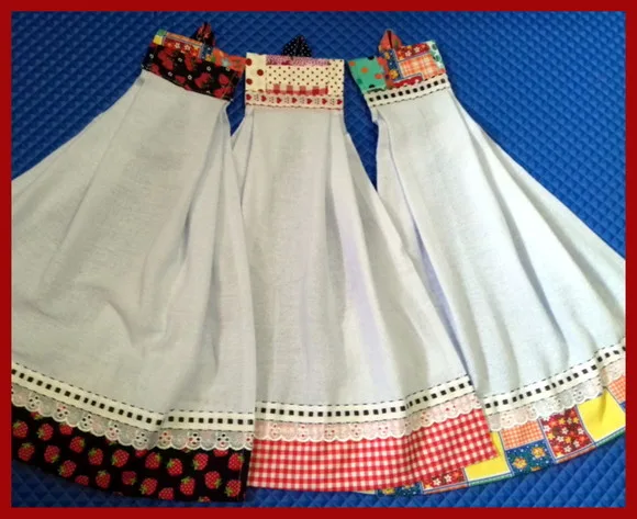 Kit 5 Bate Mão Toalha de Mão Barrado Patchwork Sortidos